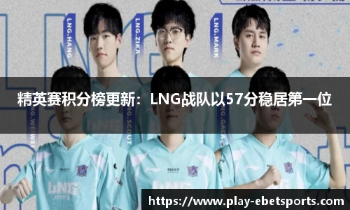 精英赛积分榜更新：LNG战队以57分稳居第一位
